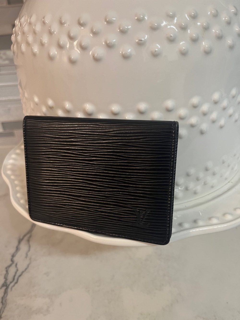 Louis Vuitton Black Epi Leather Card/ID Holder